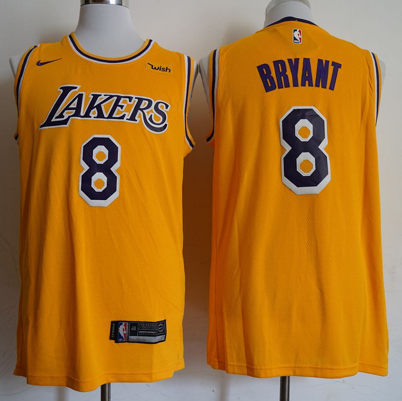 Men Los Angeles Lakers 8 Bryant Yellow Game Nike NBA Jerseys